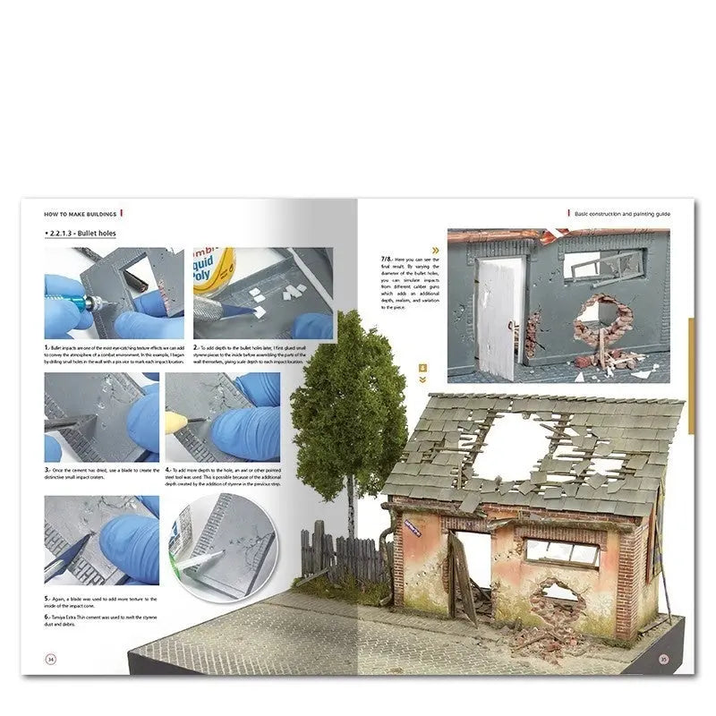 AMMO by MIG Publications - HOW TO MAKE BUILDINGS. BASIC CONSTRUCTION AND PAINTING GUIDE (English) - SprayGunner