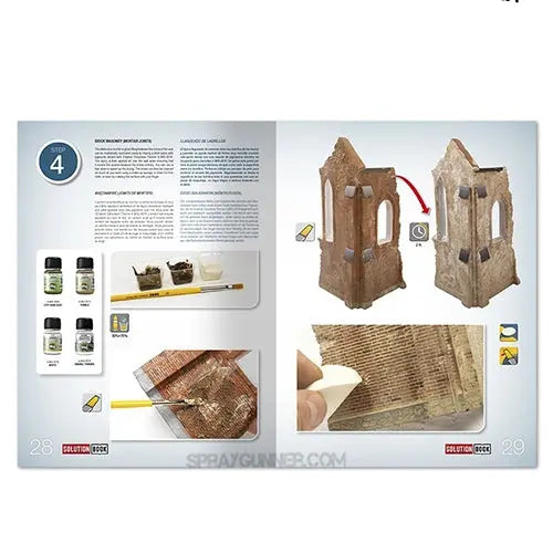AMMO by MIG Publications - How to Paint Brick Buildings. Colors & Weathering System Solution Book (Multilingual) AMMO by Mig Jimenez