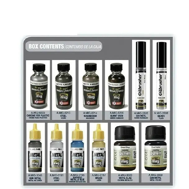 AMMO by MIG Weathering Sets METALLICS SUPER PACK - SprayGunner