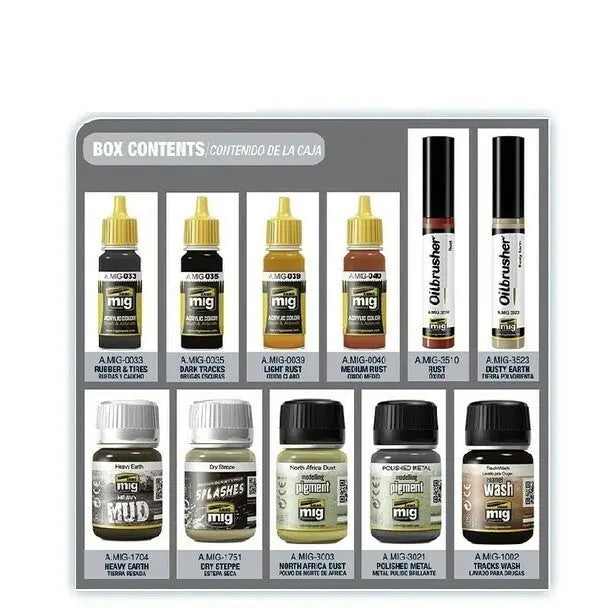 Discounted AMMO by MIG Weathering Sets TRACKS & WHEELS SUPER PACK AMMO by Mig Jimenez