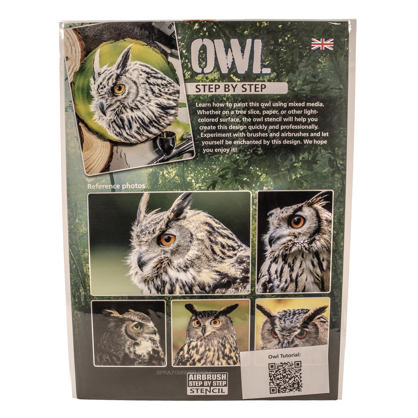 Airbrush Step by Step Stencil Set - Owl