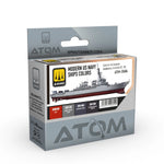 Modern US Navy Ship Paint Set by ATOM, featuring authentic shades for model ships. Ideal for airbrushing and detailing contemporary US Navy vessels.