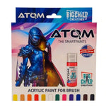ATOM Paints Set | Discontinued High-Quality Colors | 12 Water-Based acrylic paints for brush by Big Child Creatives, featuring vibrant tones.