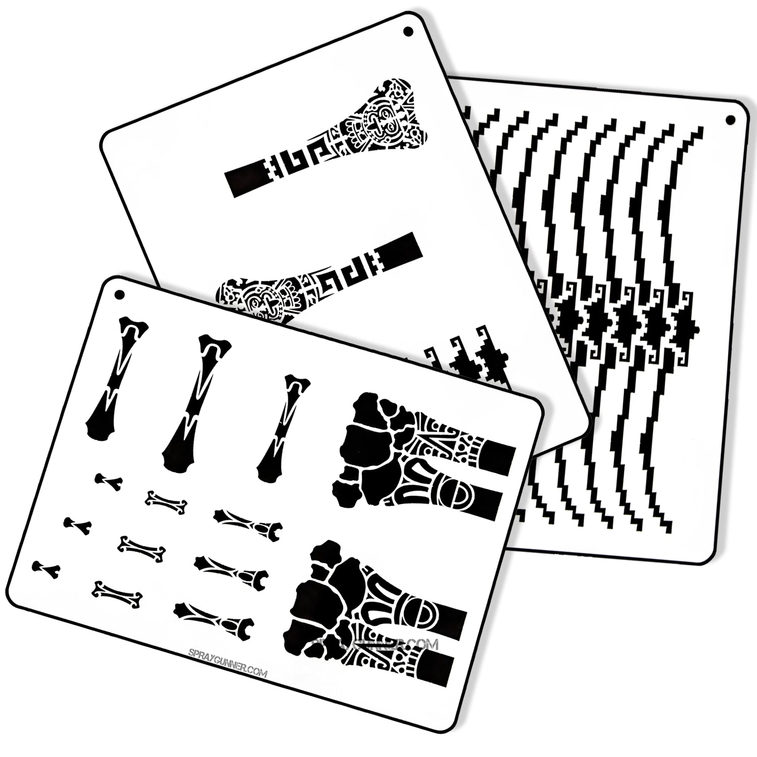 Bones AZTECA STENCIL SET for airbrush and spray paint - SprayGunner