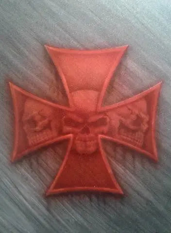 Air Shot Stencil: Iron Cross Skull - SprayGunner