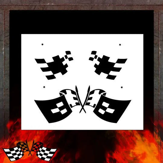 Air Shot Stencil: Racing Flag 1 - SprayGunner