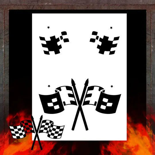 Air Shot Stencil: Racing Flag 2 - SprayGunner