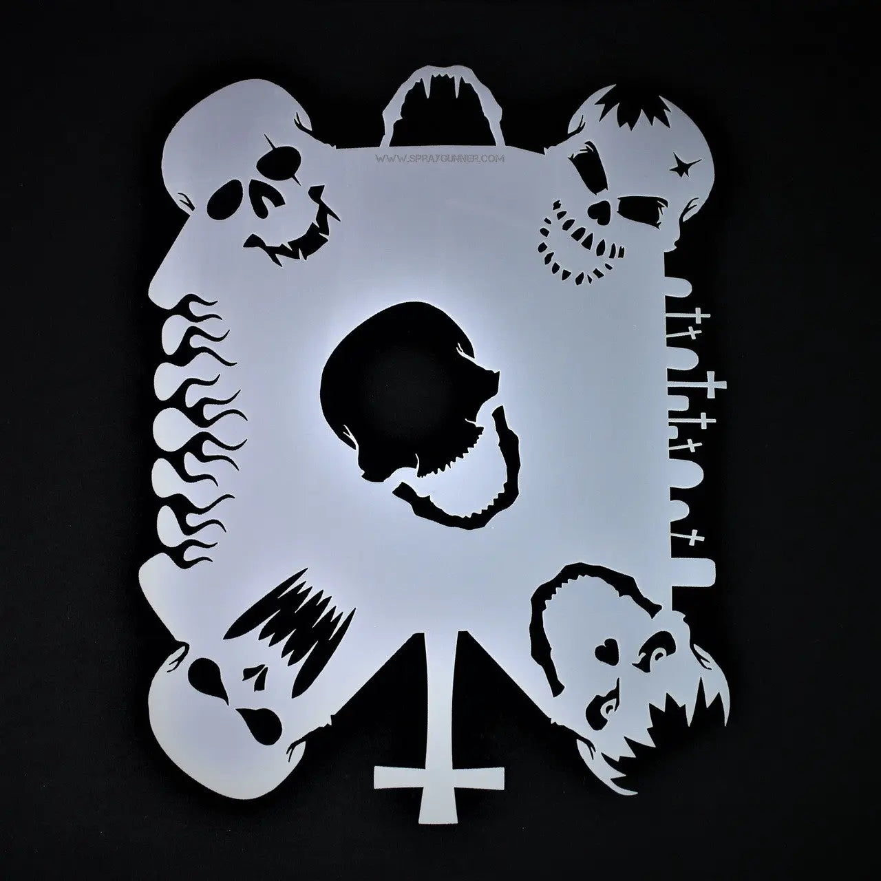 Air Shot Stencil: Skull 17 - SprayGunner
