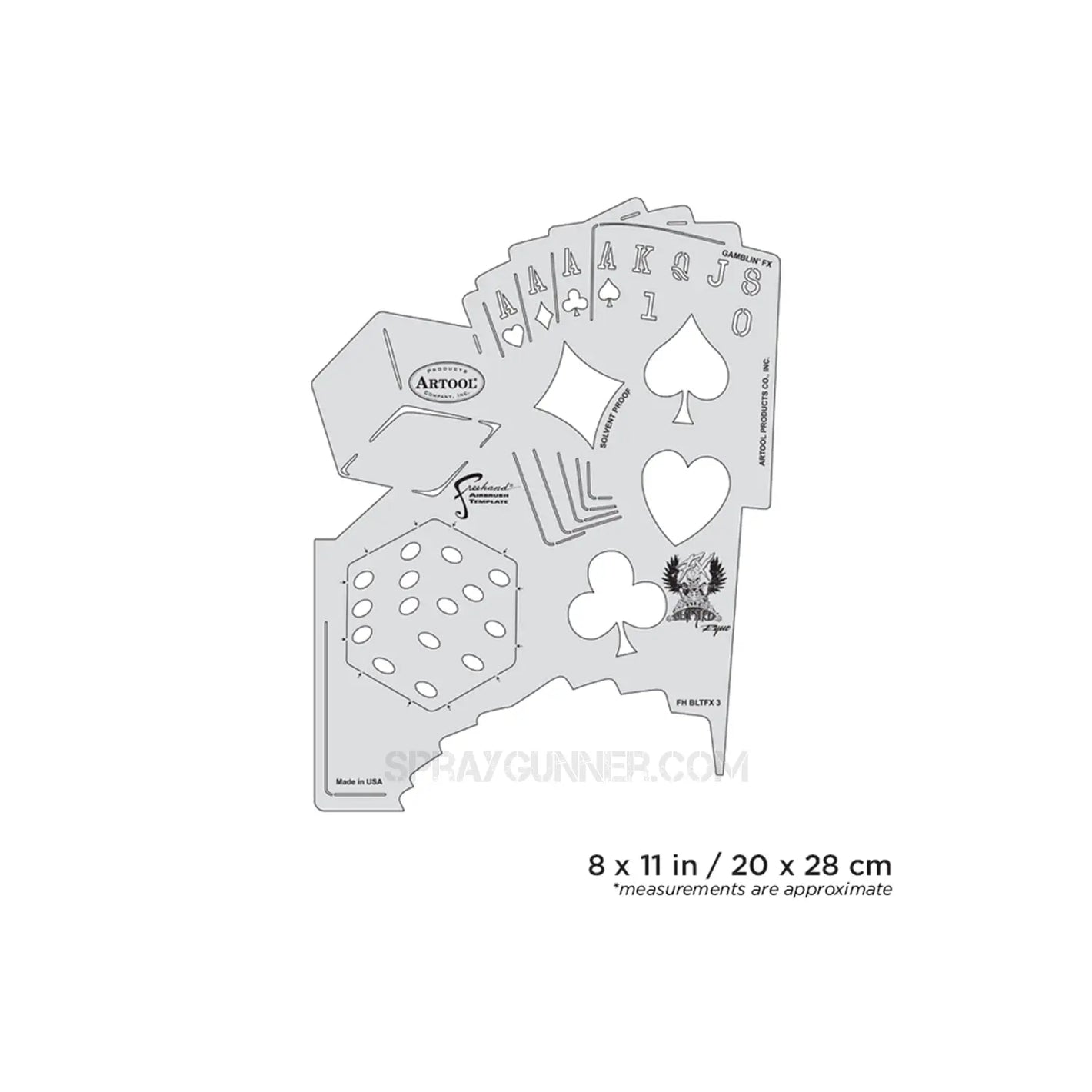 Artool Blasted FX Gamblin' FX Freehand Airbrush Template by Ryan "Ryno" Templeton Artool