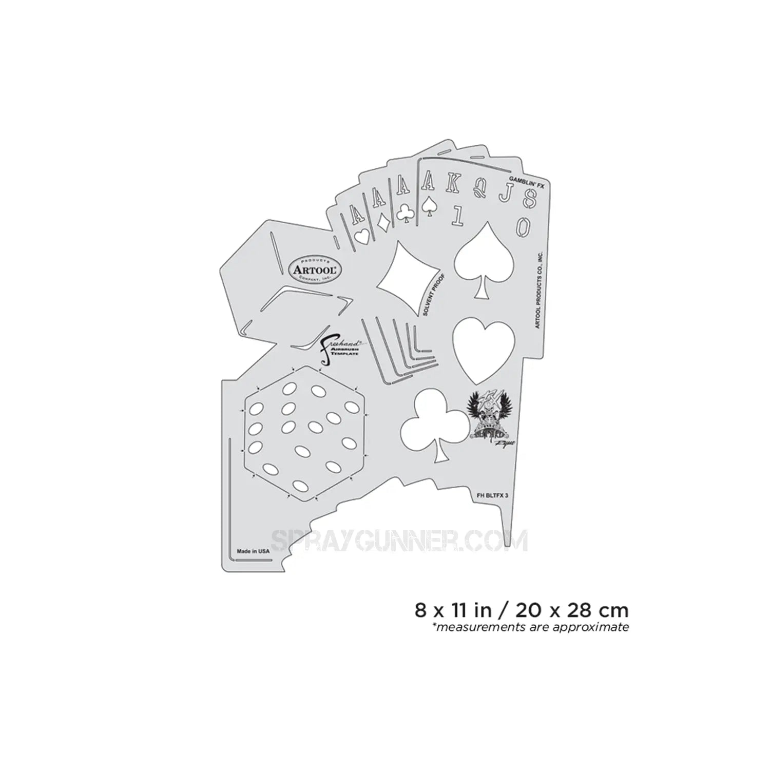 Artool Blasted FX Gamblin' FX Freehand Airbrush Template by Ryan "Ryno" Templeton Artool