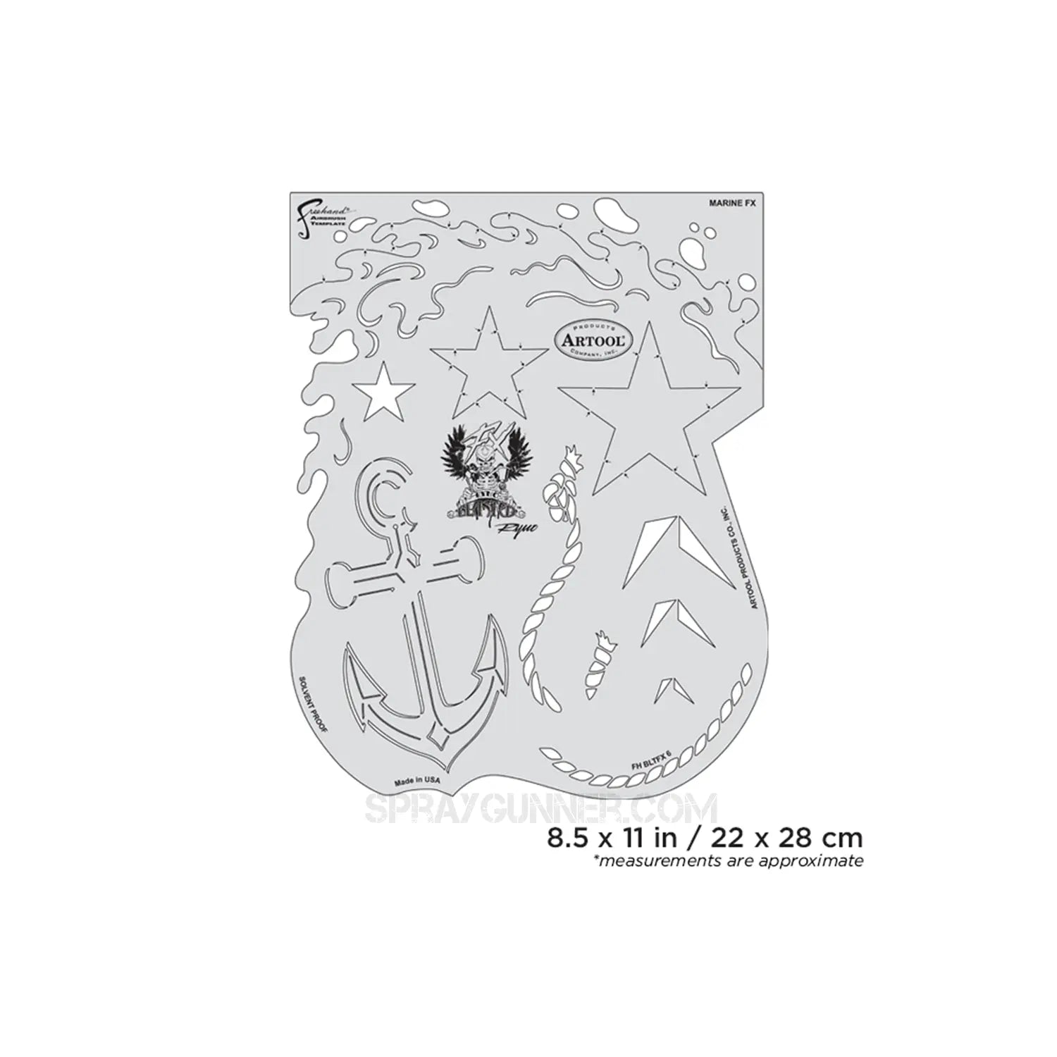Artool Blasted FX Marine FXFreehand Airbrush Template by Ryan "Ryno" Templeton Artool