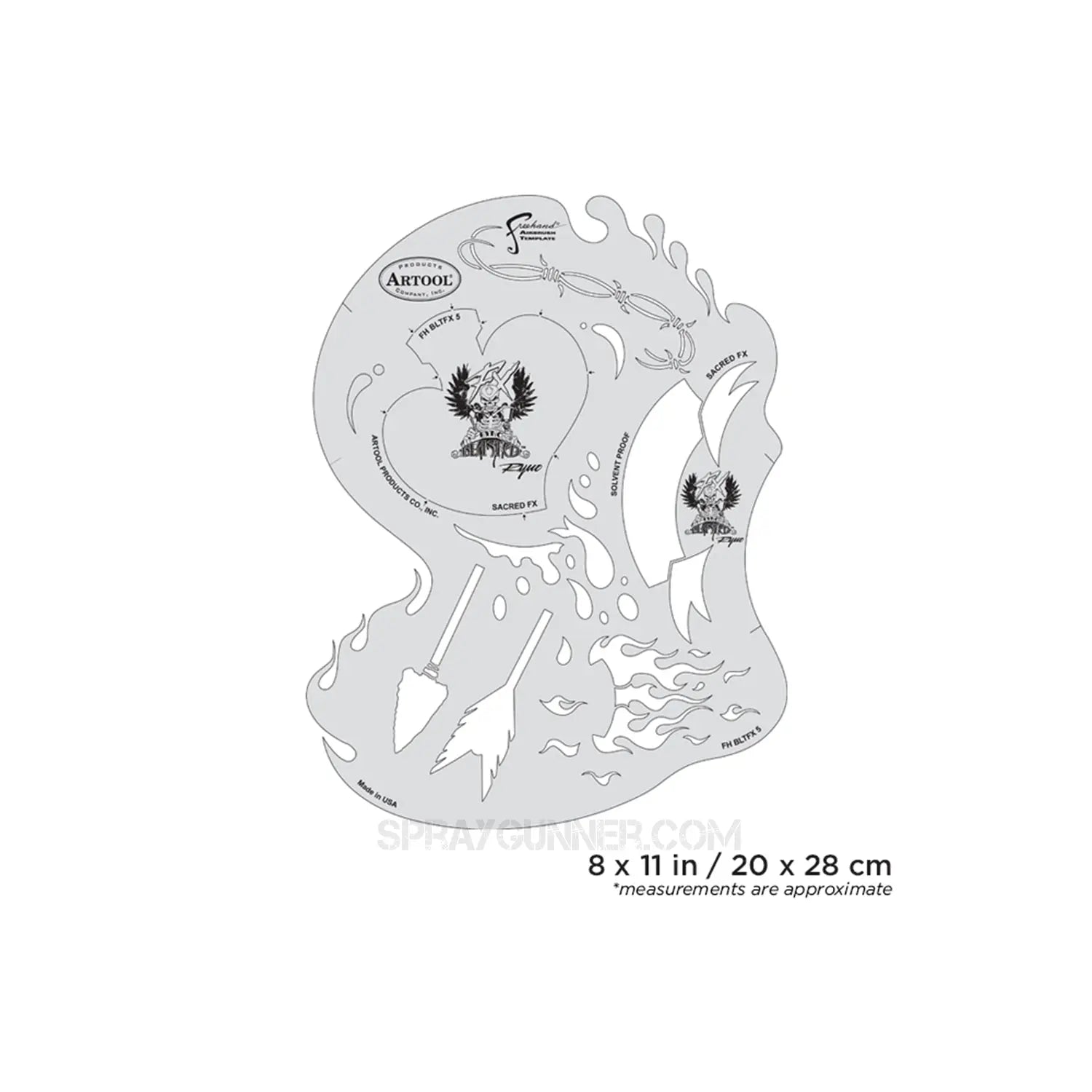 Artool Blasted FX Sacred FXFreehand Airbrush Template by Ryan "Ryno" Templeton Artool