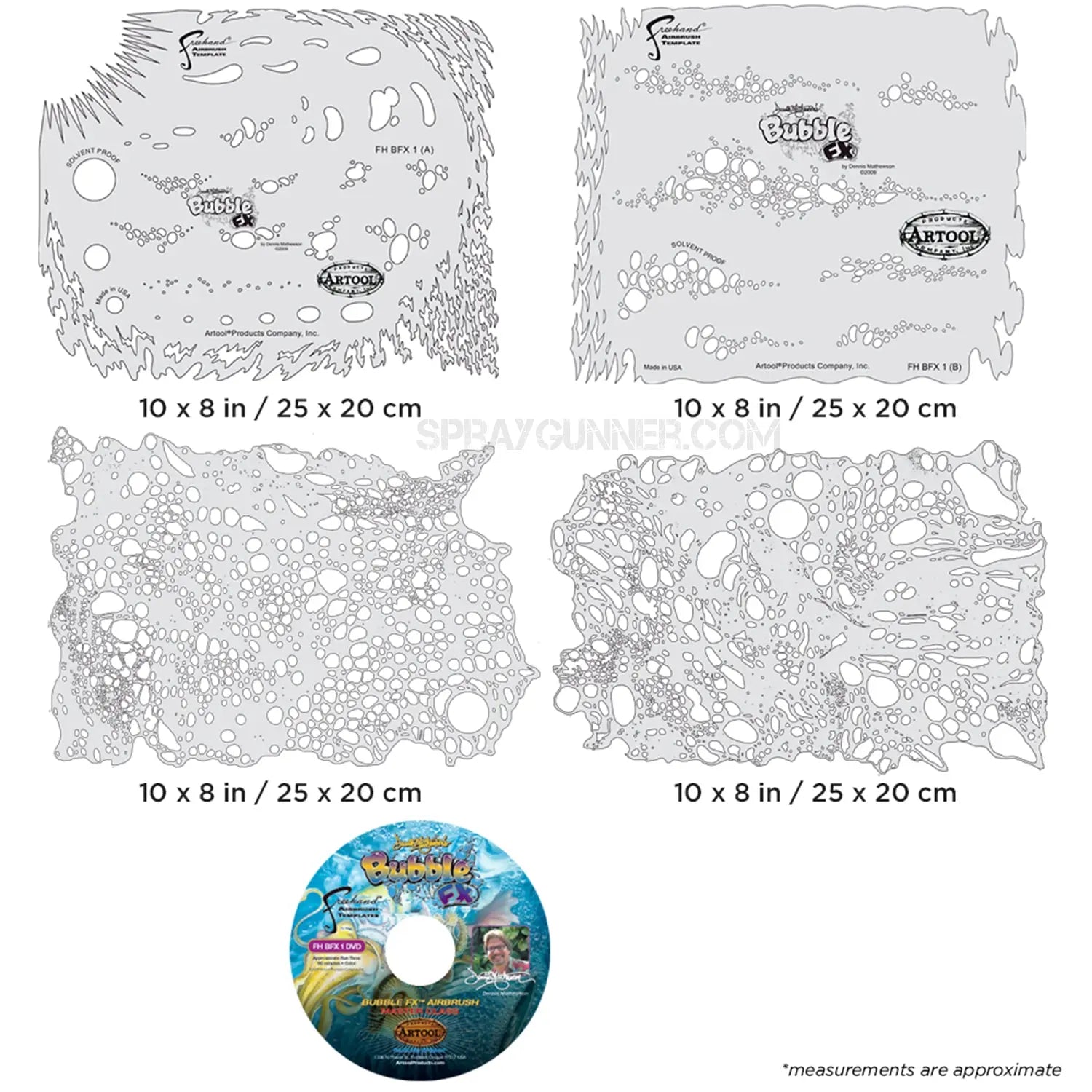 Artool Bubble FX Set Freehand Airbrush Template by Dennis Mathewson Artool