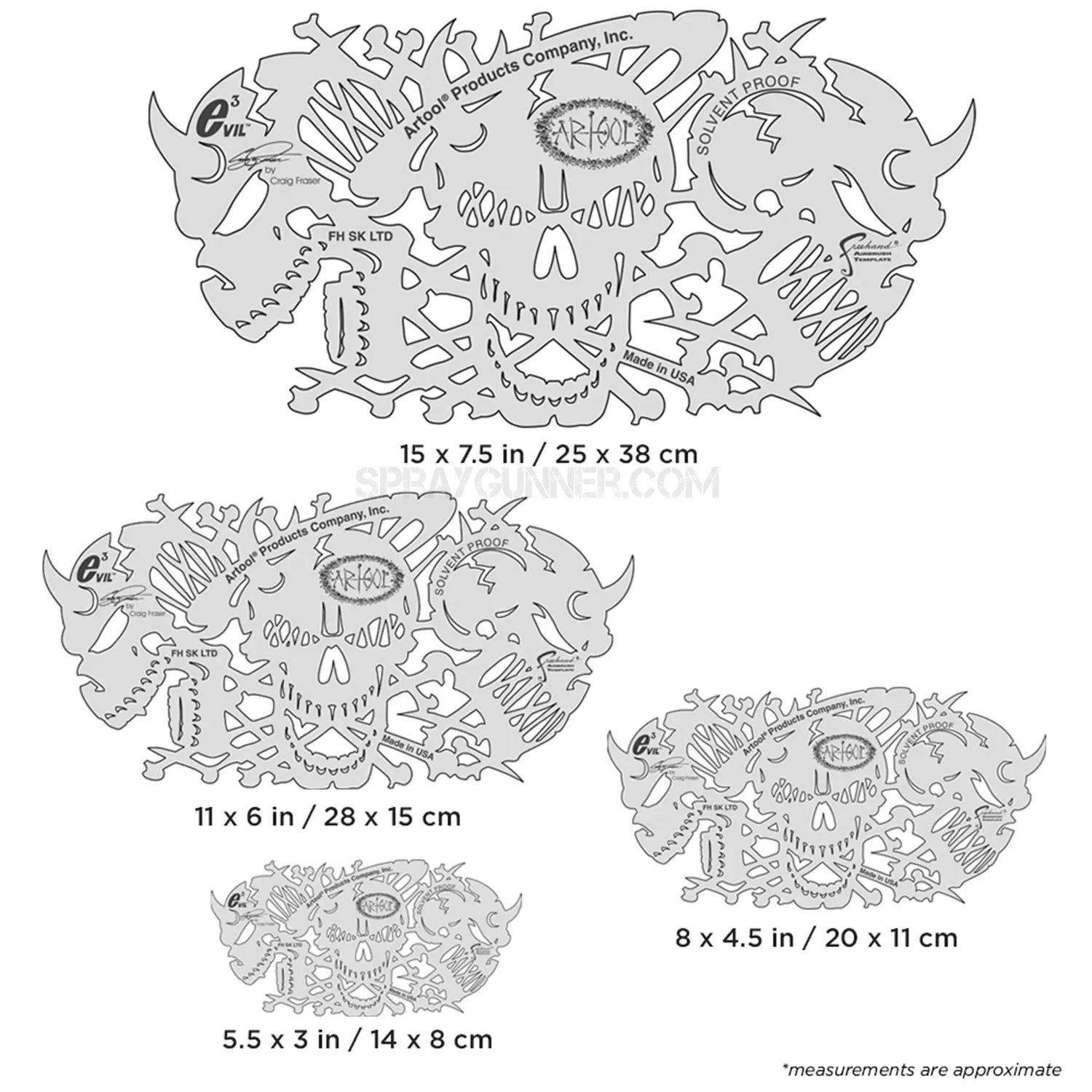 Artool Evil 3 Freehand Airbrush Template by Craig Fraser Artool