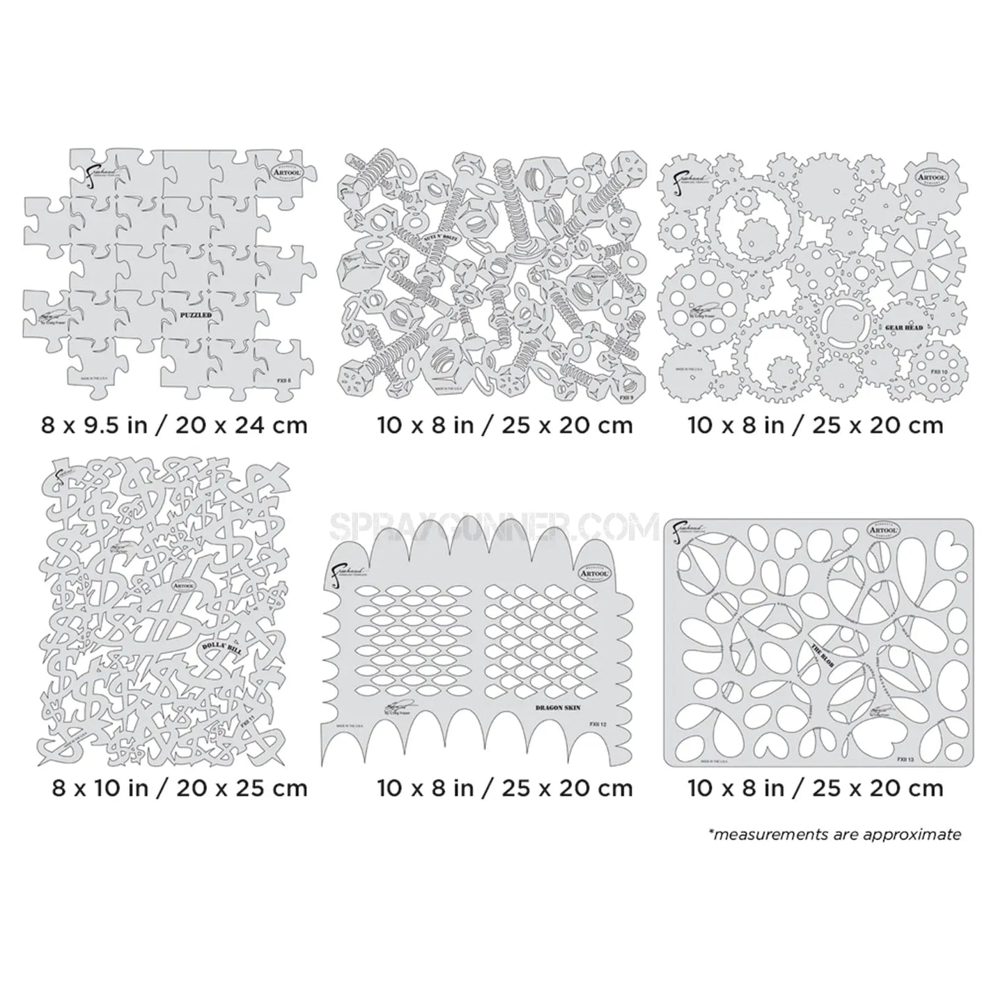 Artool FX II Freehand Airbrush Template Set by Craig Fraser Artool