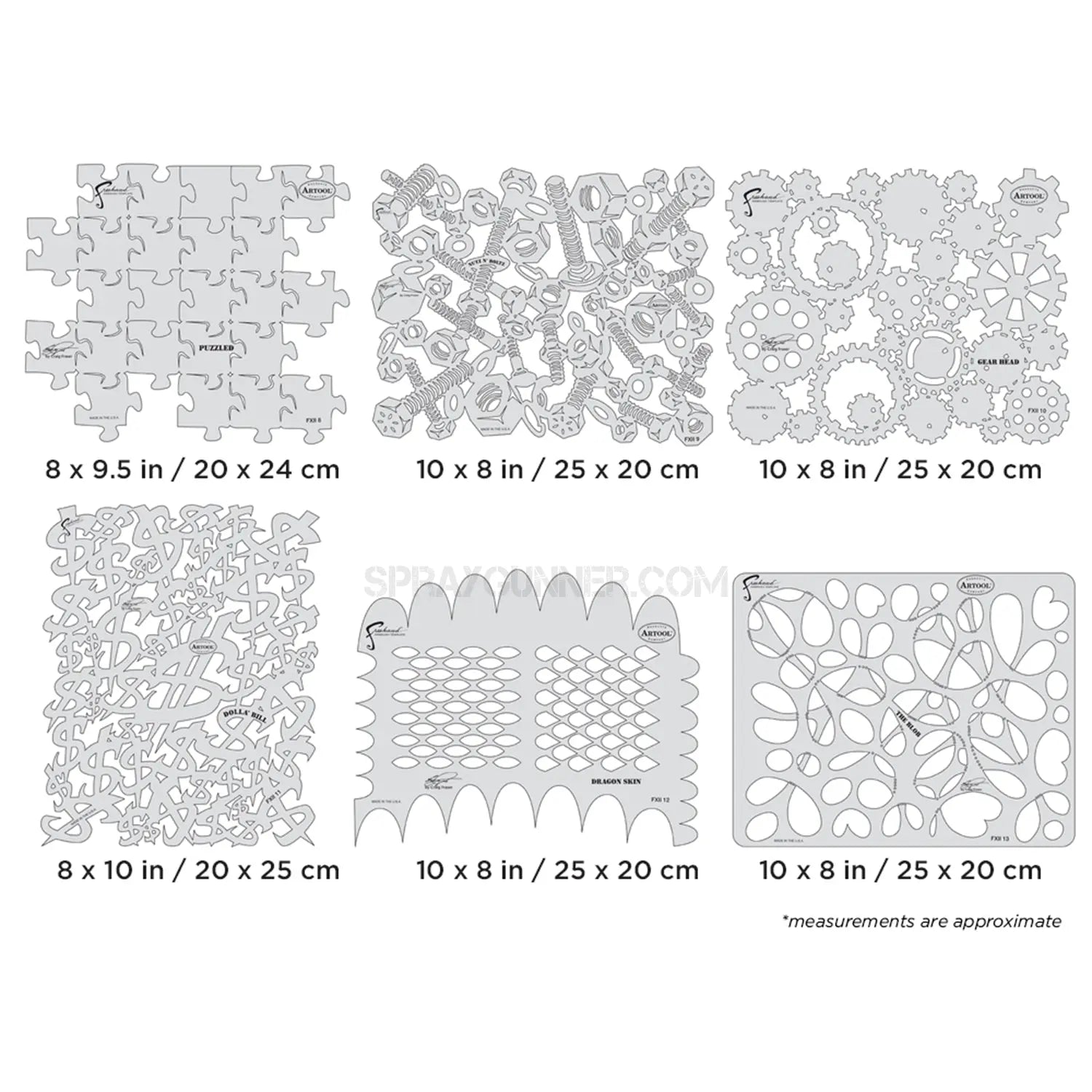 Artool FX II Freehand Airbrush Template Set by Craig Fraser Artool