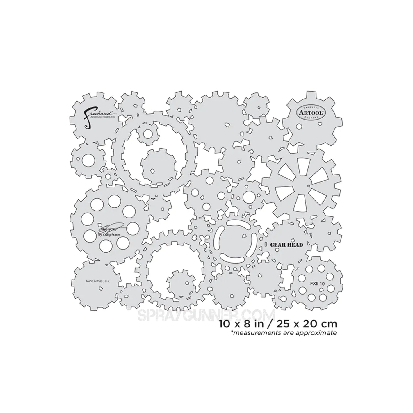 Artool FX II Gear Head Freehand Airbrush Template by Craig Fraser Artool
