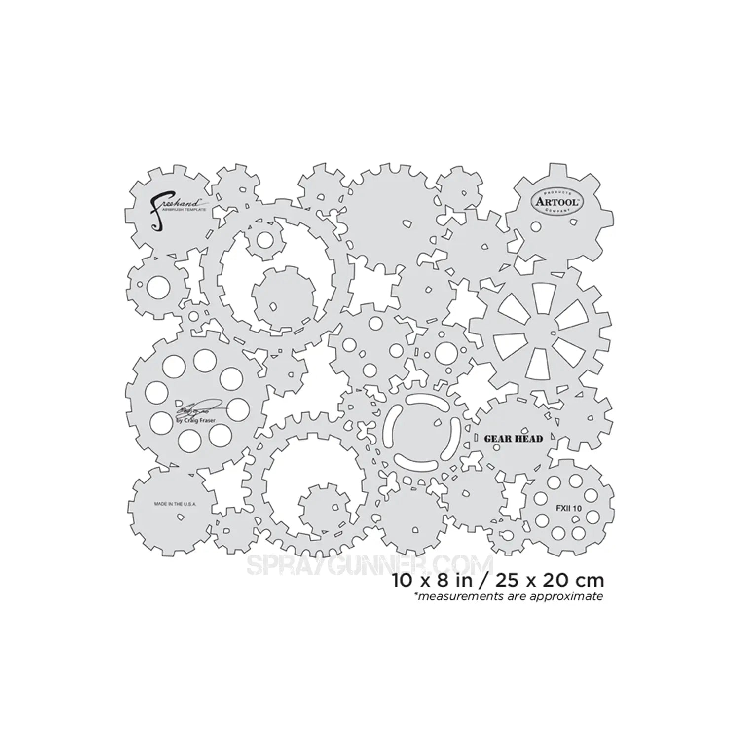 Artool FX II Gear Head Freehand Airbrush Template by Craig Fraser Artool