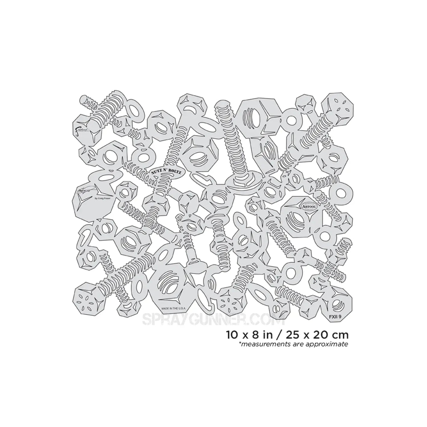 Artool FX II Nutz N' Boltz Freehand Airbrush Template by Craig Fraser Artool