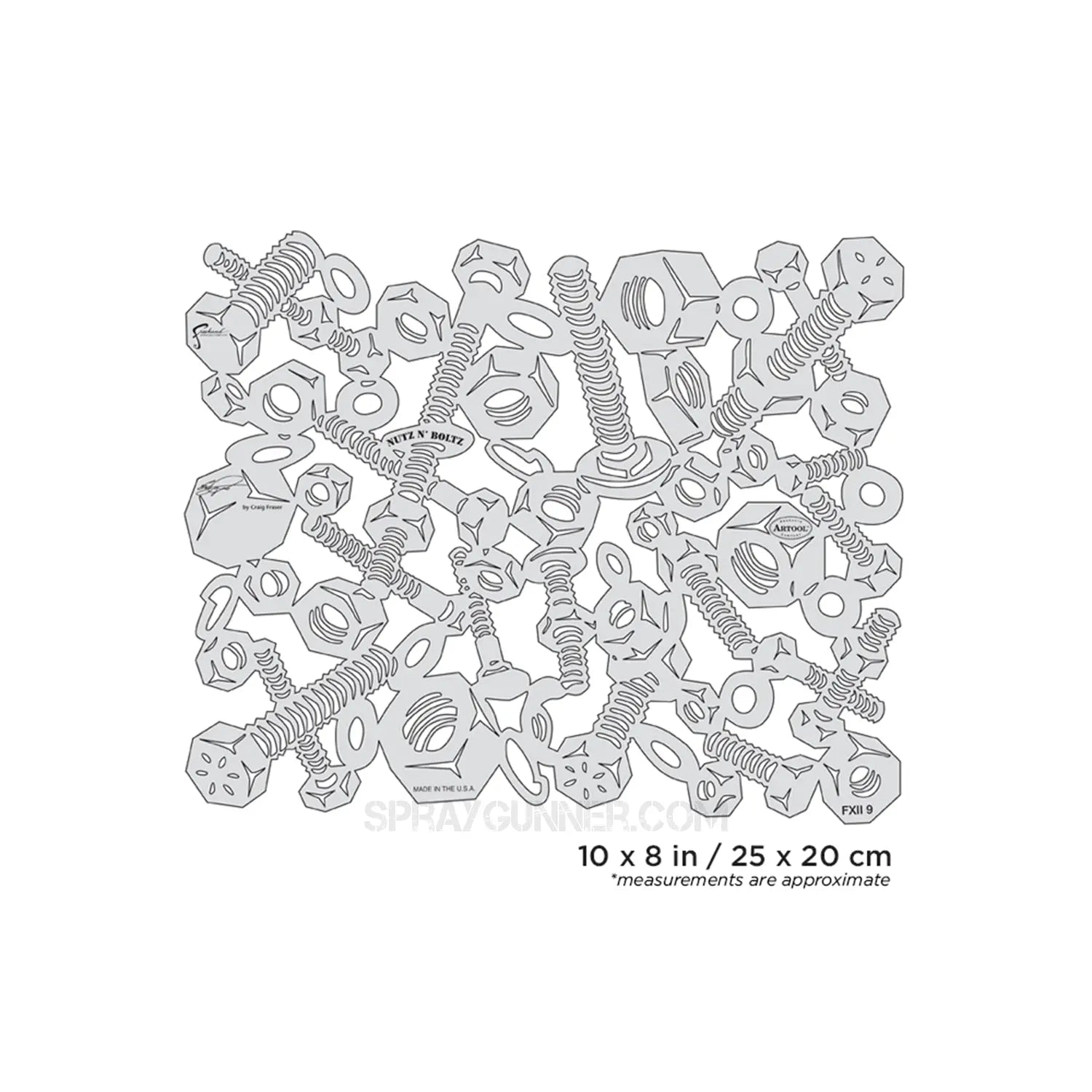 Artool FX II Nutz N' Boltz Freehand Airbrush Template by Craig Fraser Artool