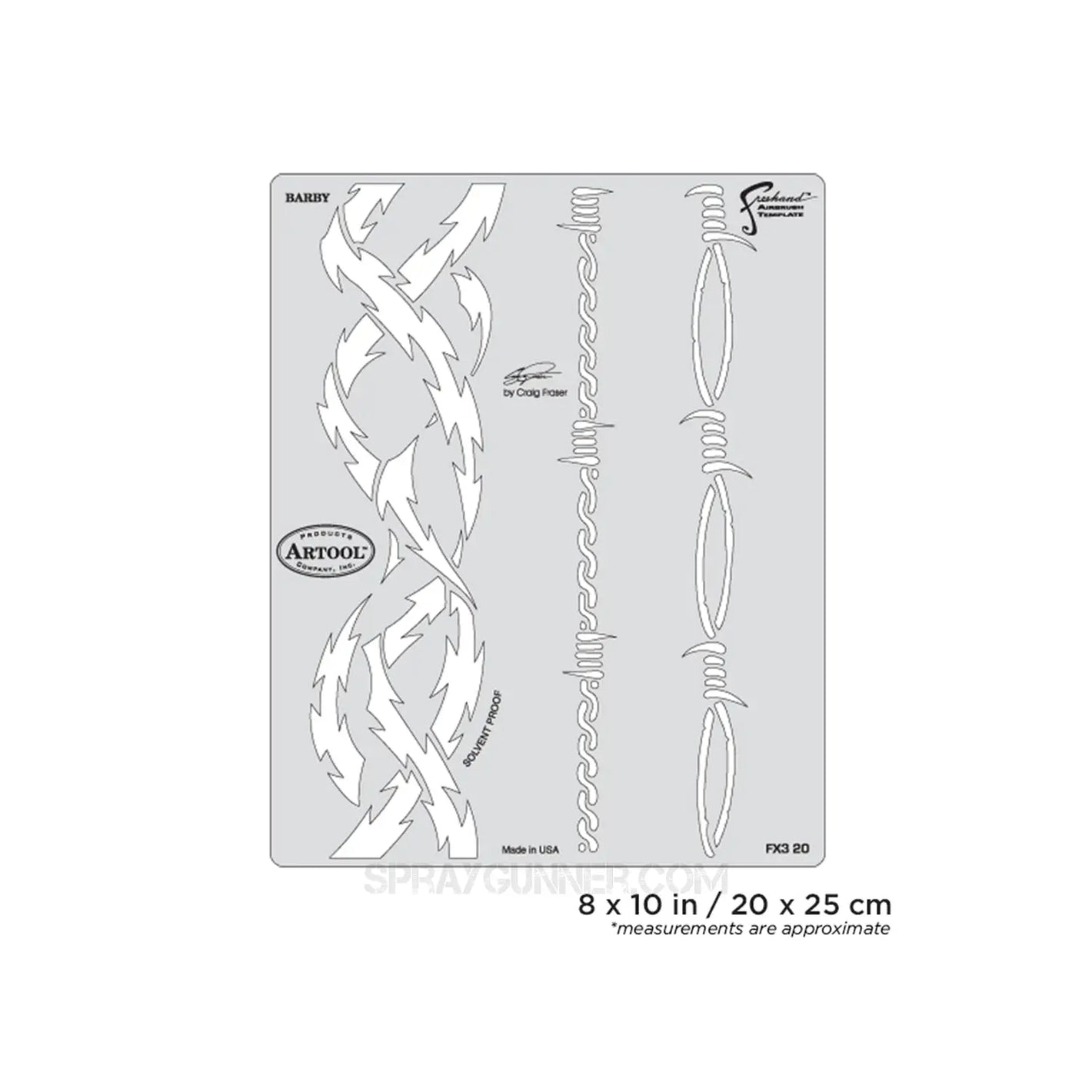 Artool FX3 Barby Freehand Airbrush Template by Craig Fraser Artool