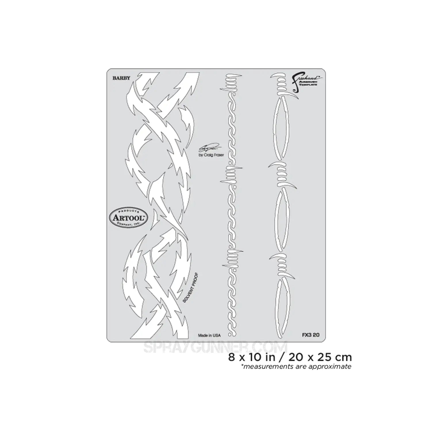 Artool FX3 Barby Freehand Airbrush Template by Craig Fraser Artool