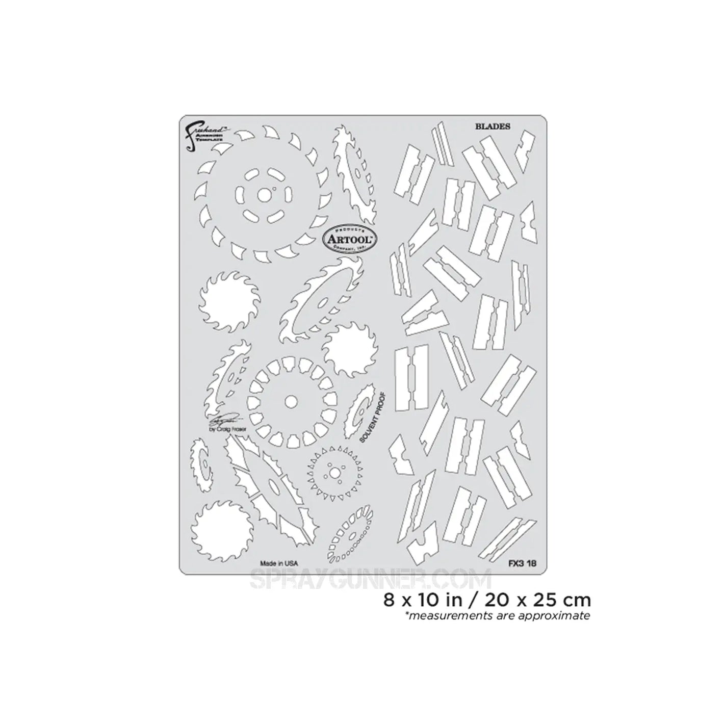 Artool FX3 Blades Freehand Airbrush Template by Craig Fraser Artool