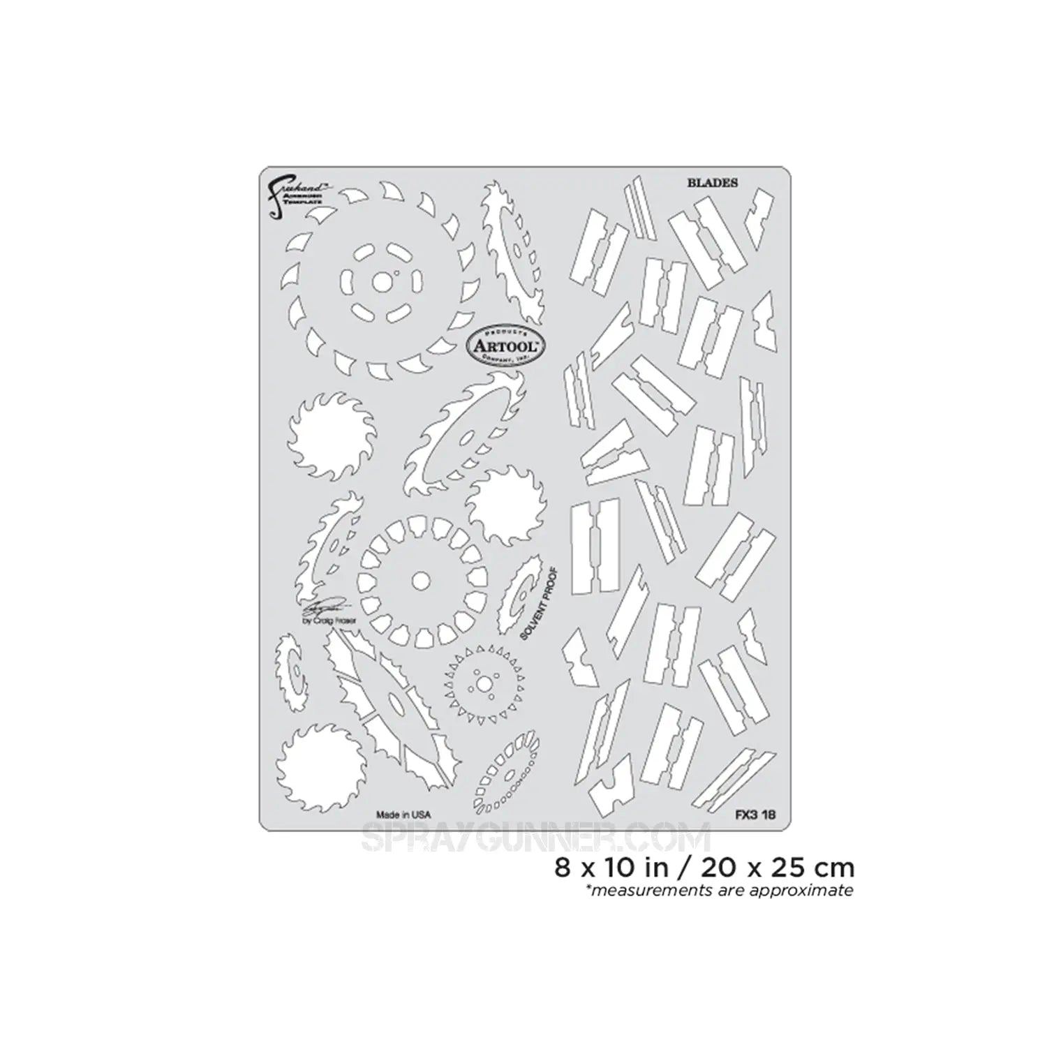 Artool FX3 Blades Freehand Airbrush Template by Craig Fraser Artool