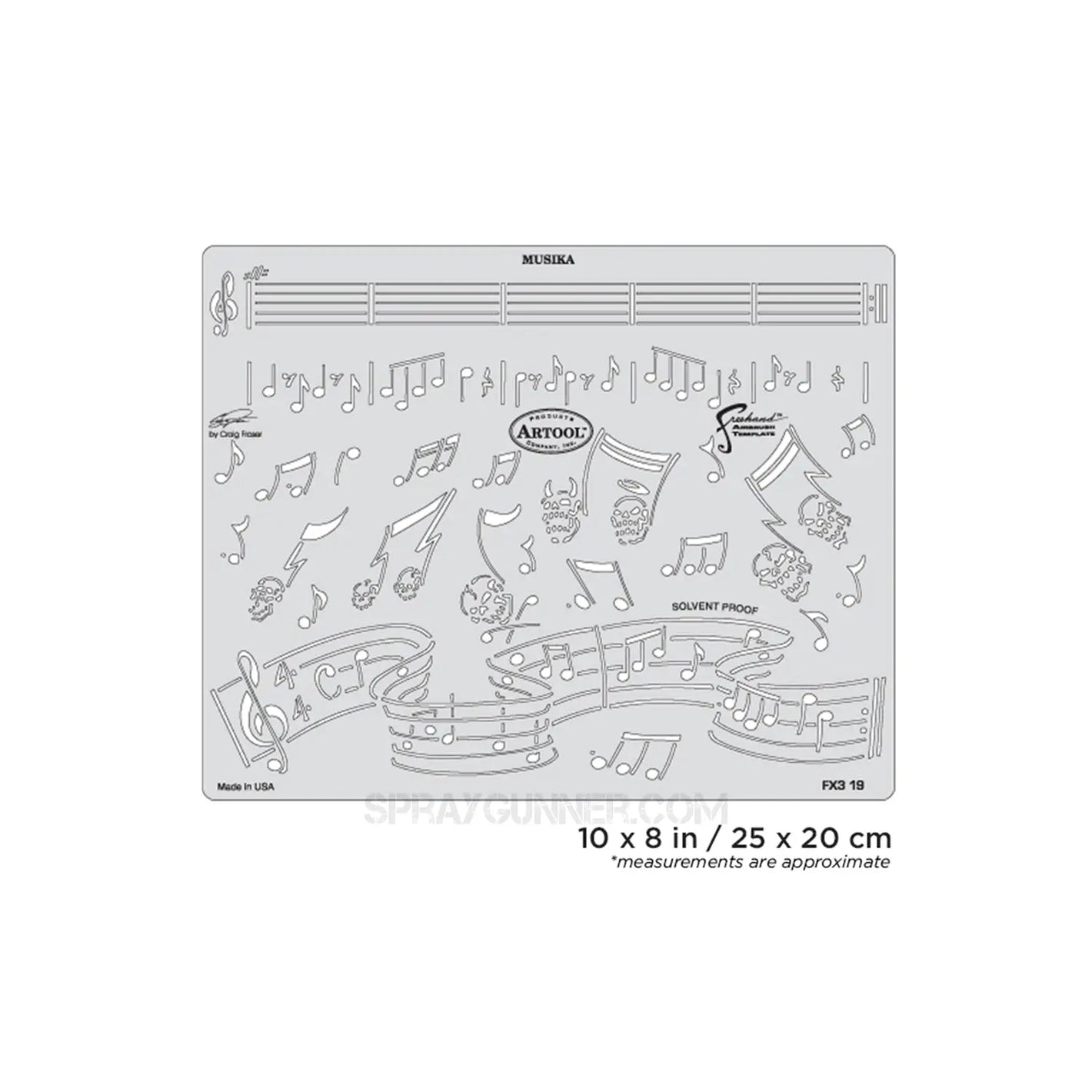 Artool FX3 Musika Freehand Airbrush Template by Craig Fraser Artool