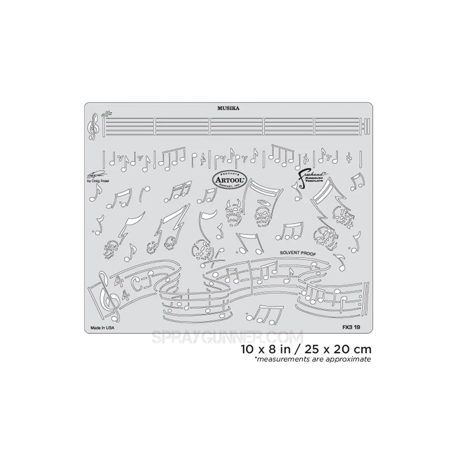 Artool FX3 Musika Freehand Airbrush Template by Craig Fraser Artool