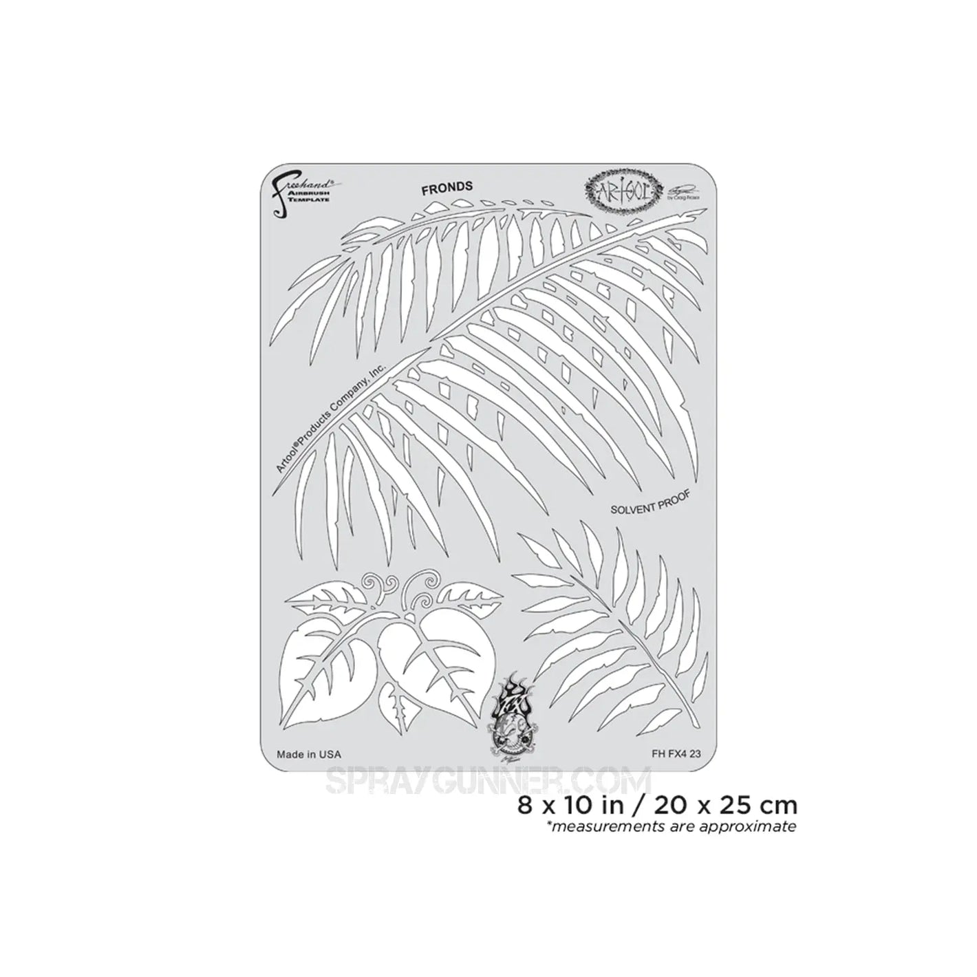 Artool FX4 Fronds Freehand Airbrush Template by Craig Fraser Artool