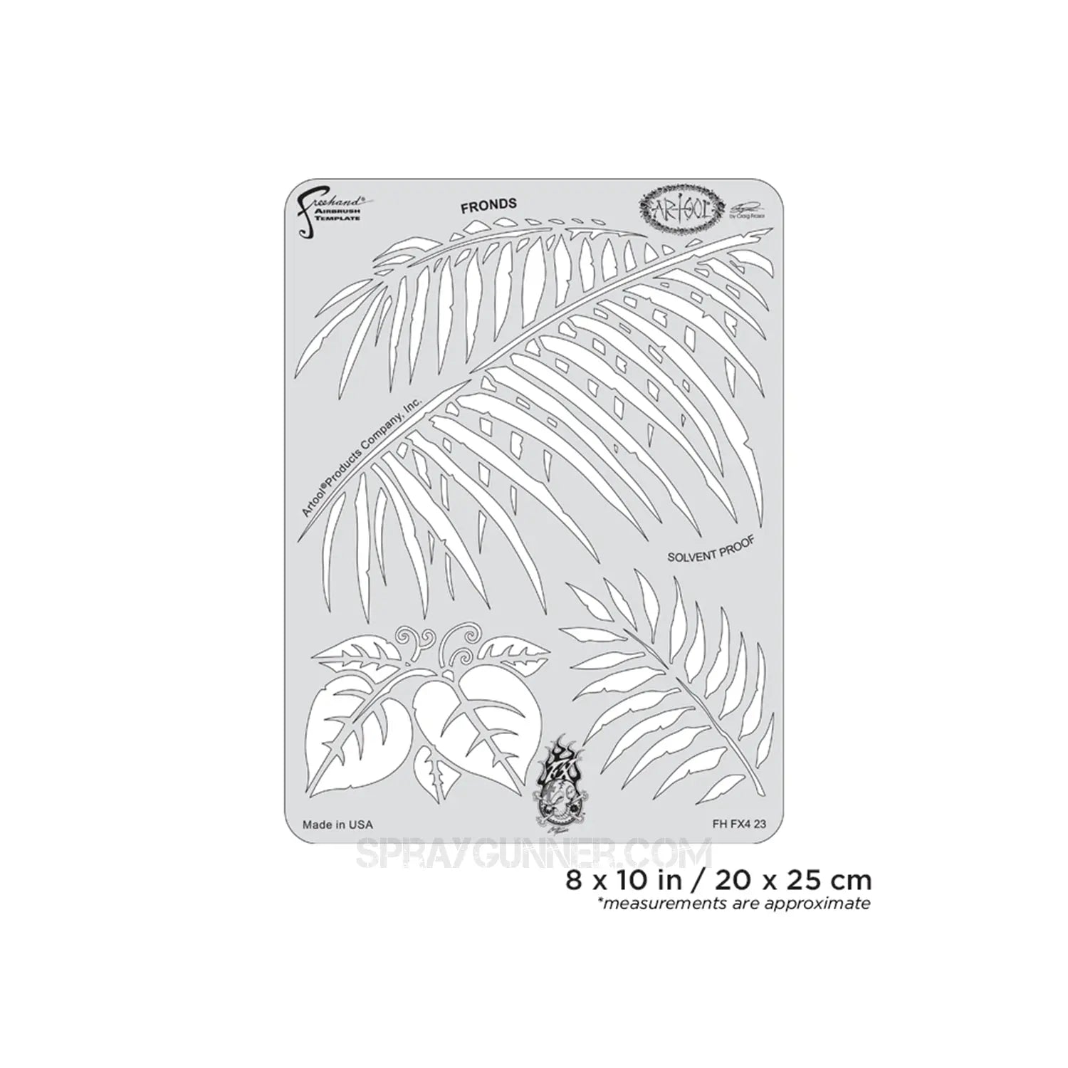 Artool FX4 Fronds Freehand Airbrush Template by Craig Fraser Artool