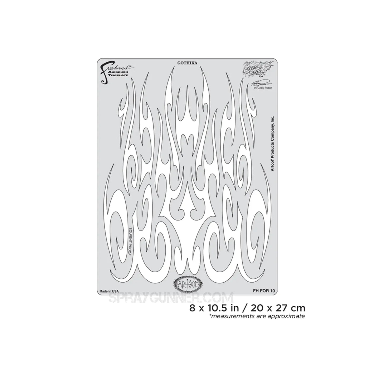 Artool Flame-o-rama 2 Gothika Freehand Airbrush Template by Craig Fraser Artool