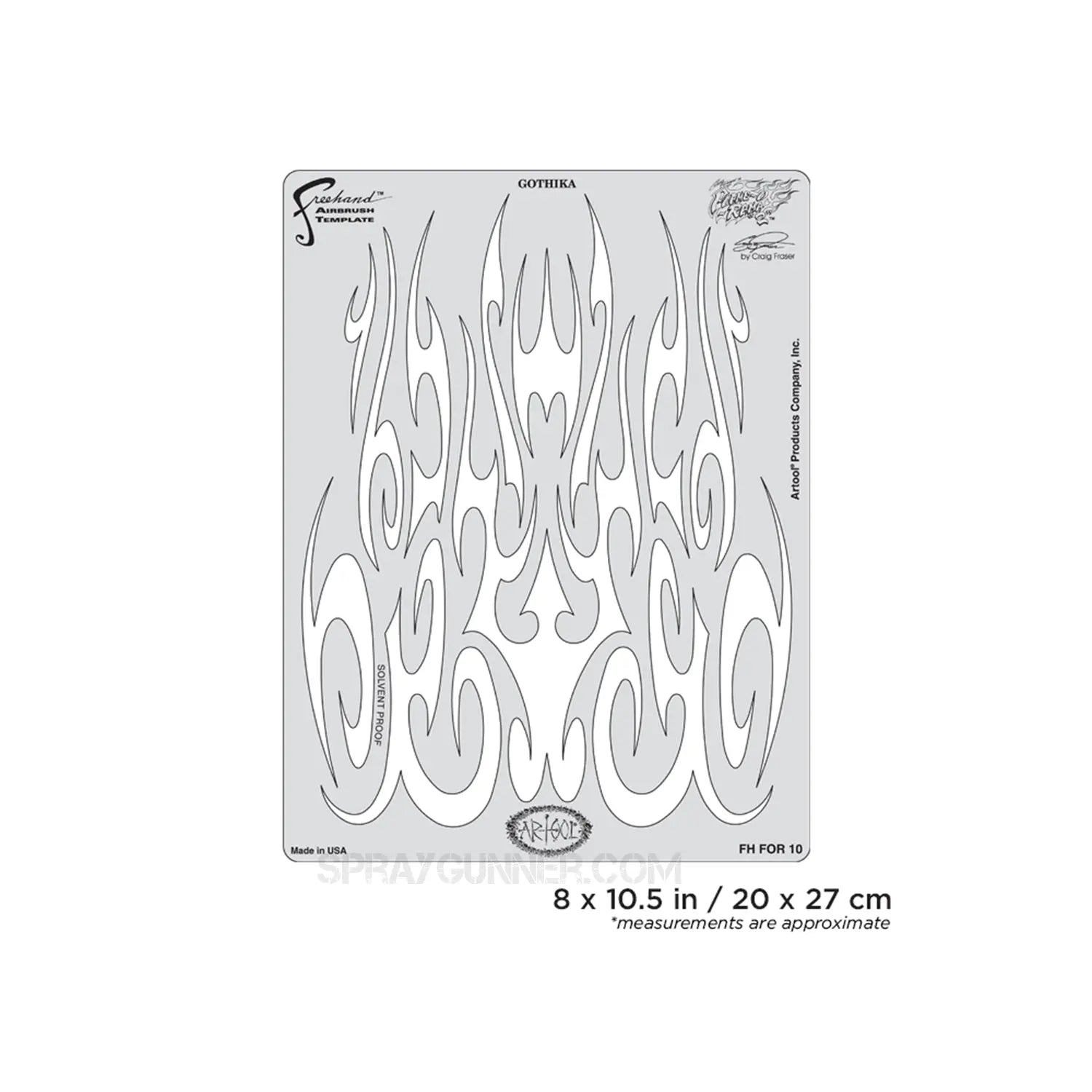 Artool Flame-o-rama 2 Gothika Freehand Airbrush Template by Craig Fraser Artool