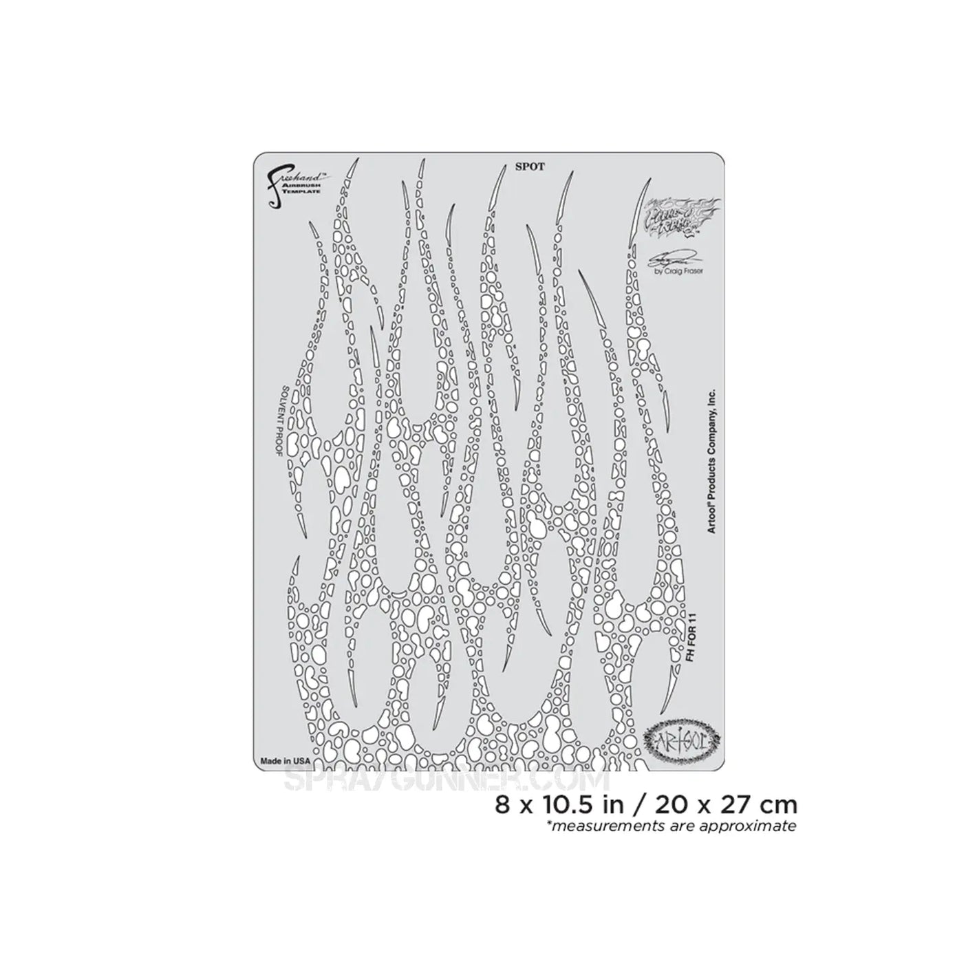 Artool Flame-o-rama 2 Spot Freehand Airbrush Template by Craig Fraser Artool