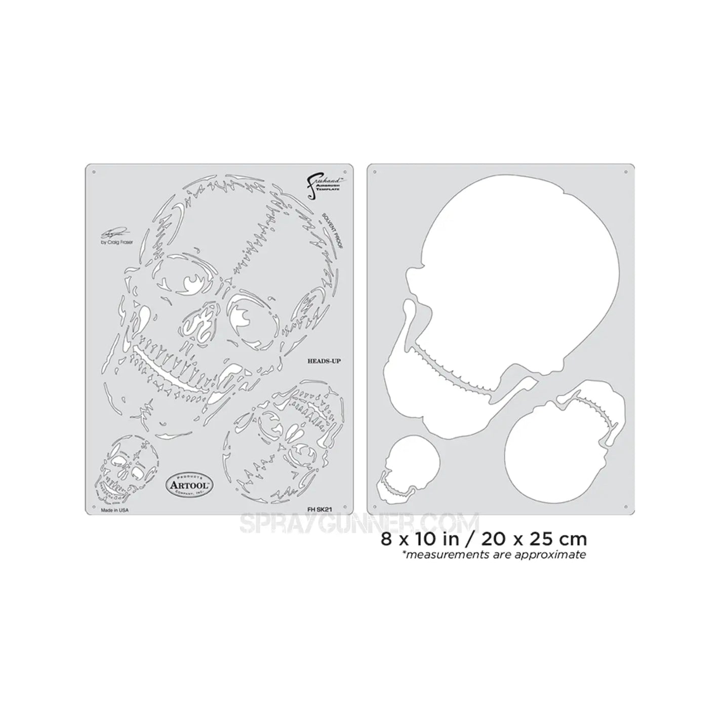 Artool Horror of Skullmaster Heads-Up Freehand Airbrush Template by Craig Fraser Artool