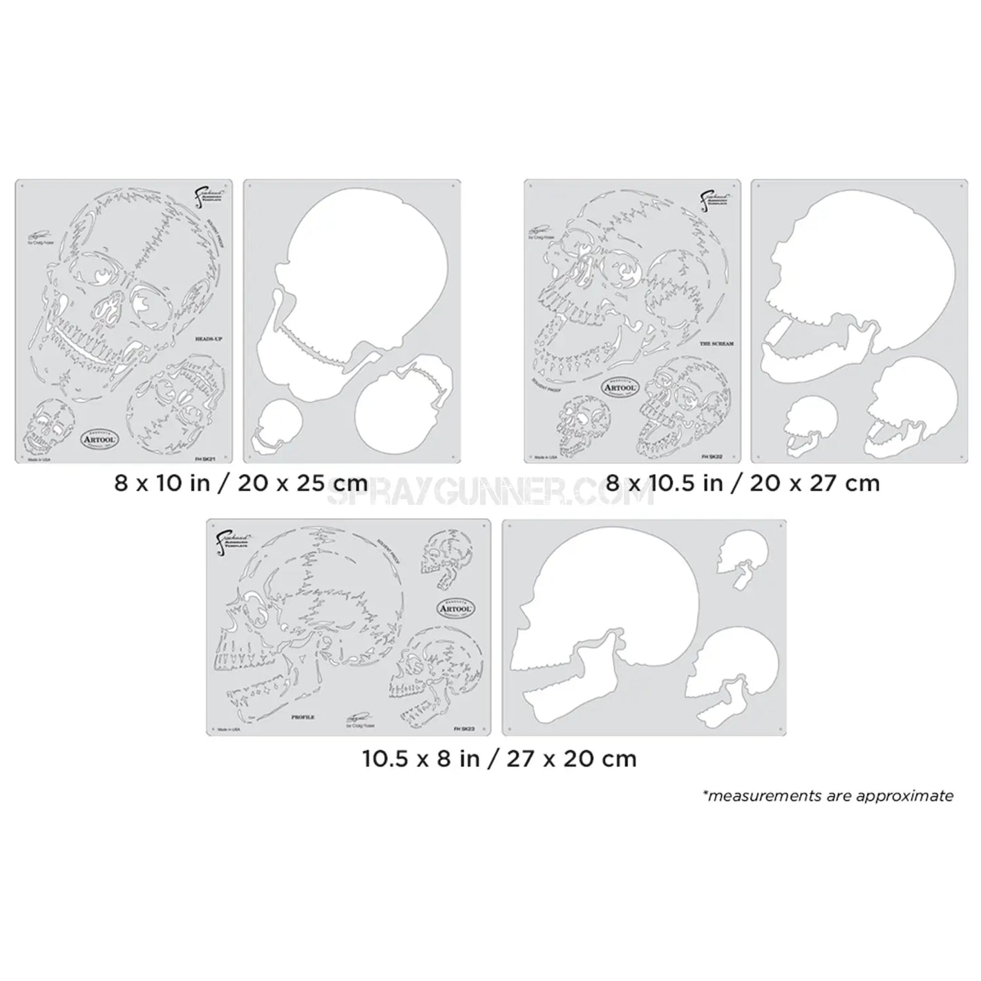 Artool Horror of Skullmaster Set Freehand Airbrush Template by Craig Fraser Artool