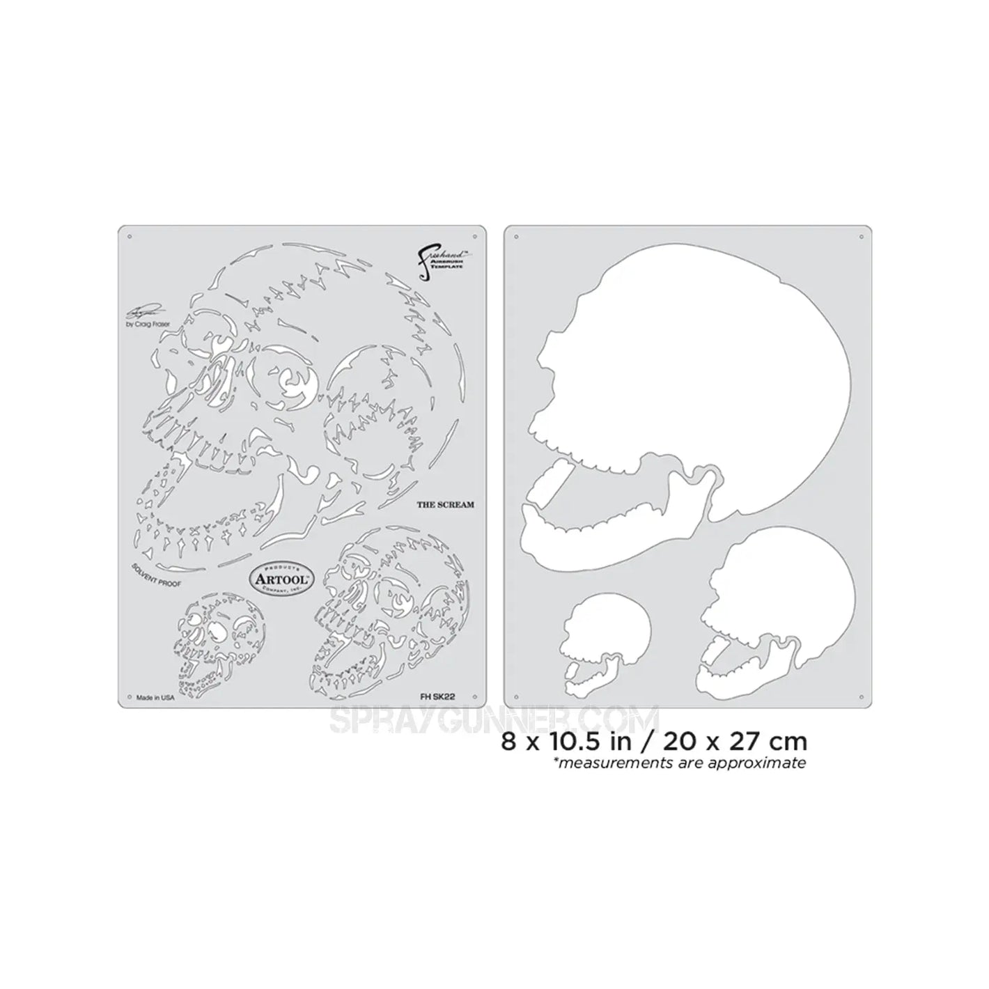 Artool Horror of Skullmaster The Scream Freehand Airbrush Template by Craig Fraser Artool