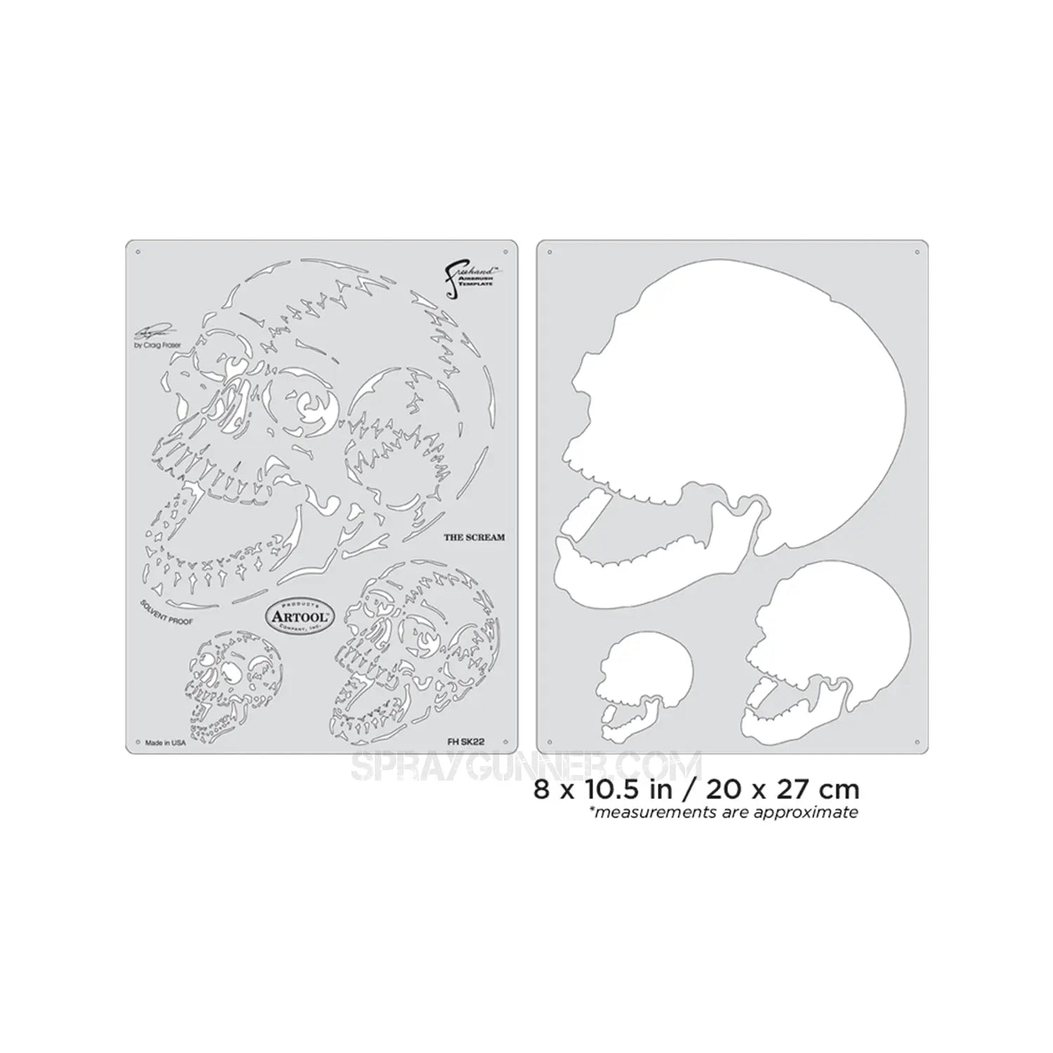 Artool Horror of Skullmaster The Scream Freehand Airbrush Template by Craig Fraser Artool