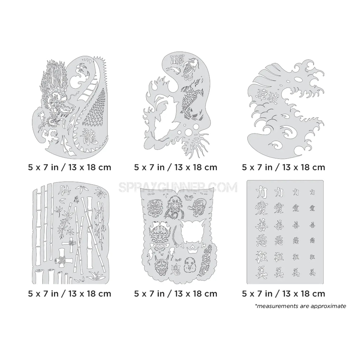 Artool Kanji Master Mini Series Set Freehand Airbrush Template by Dennis Mathewson Artool