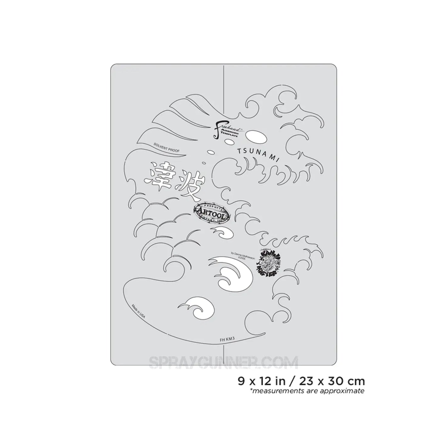 Artool Kanji Master Tsunami Freehand Airbrush Template by Dennis Mathewson Artool