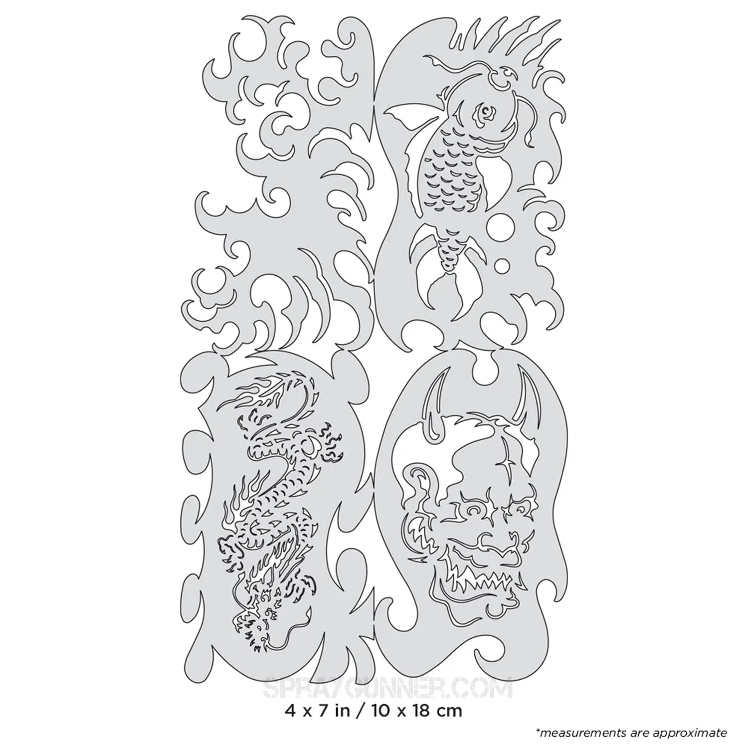 Artool Kanji Motto Nano Freehand Airbrush Template by Dennis Mathewson Artool