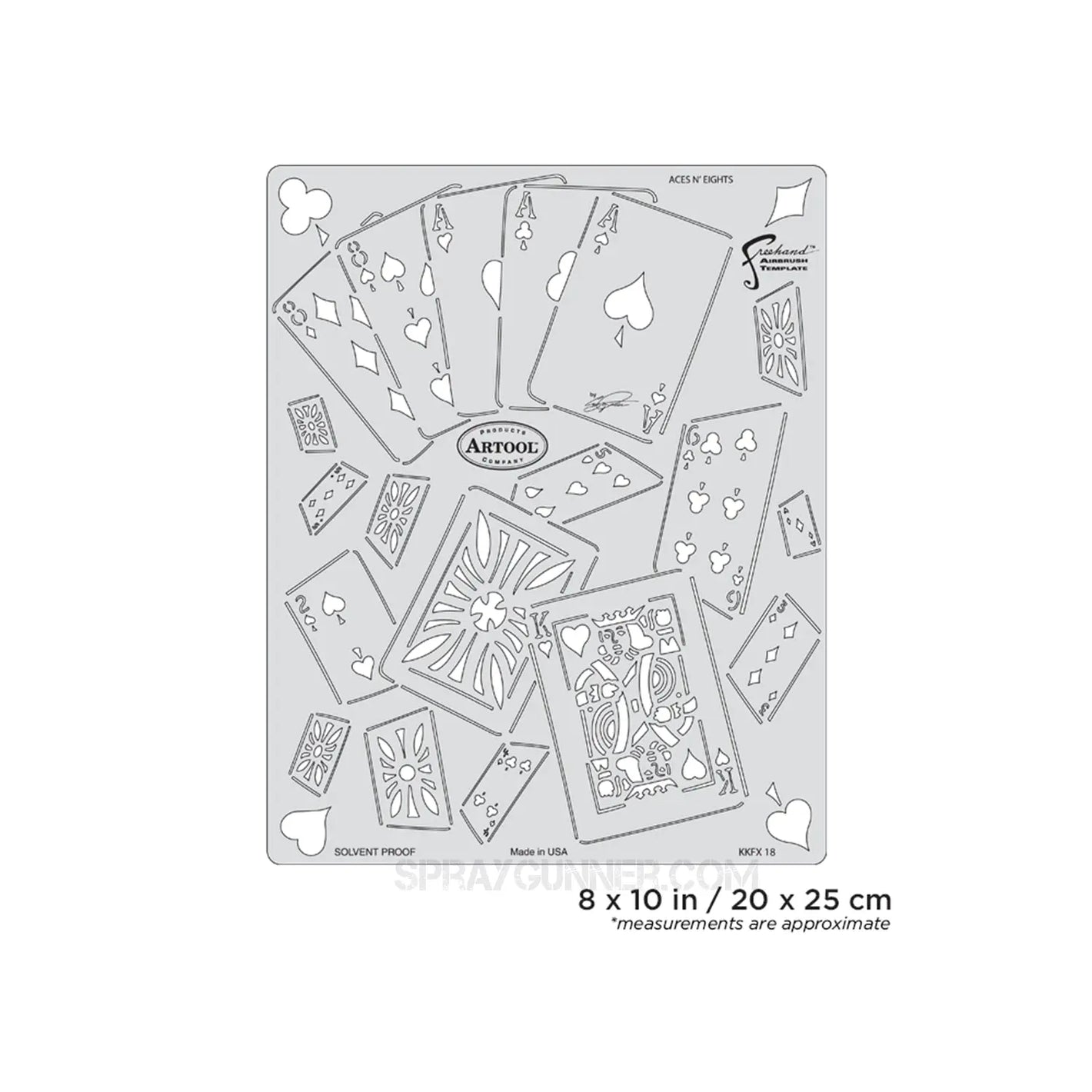 Artool Kustom Kulture Aces N' Eights Freehand Airbrush Template by Craig Fraser Artool