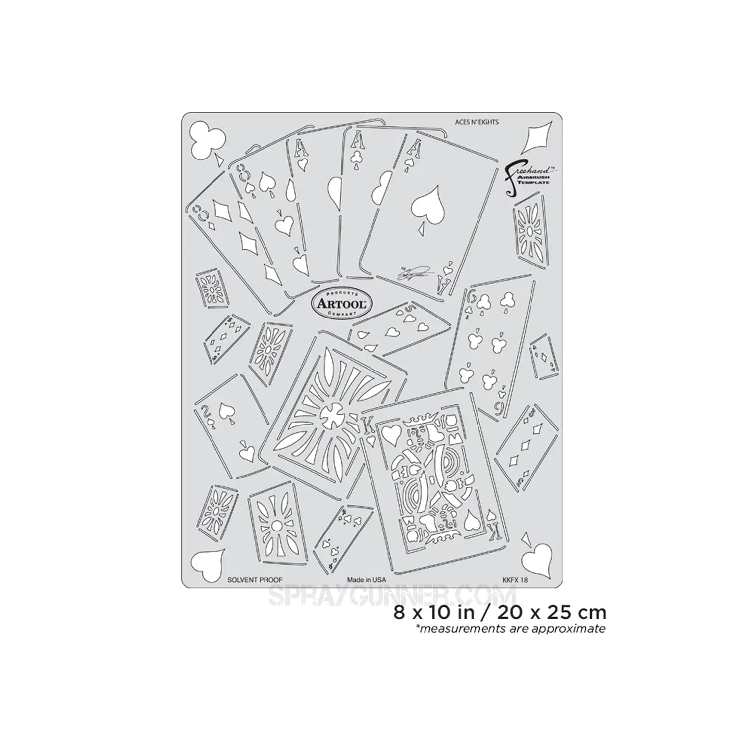 Artool Kustom Kulture Aces N' Eights Freehand Airbrush Template by Craig Fraser Artool