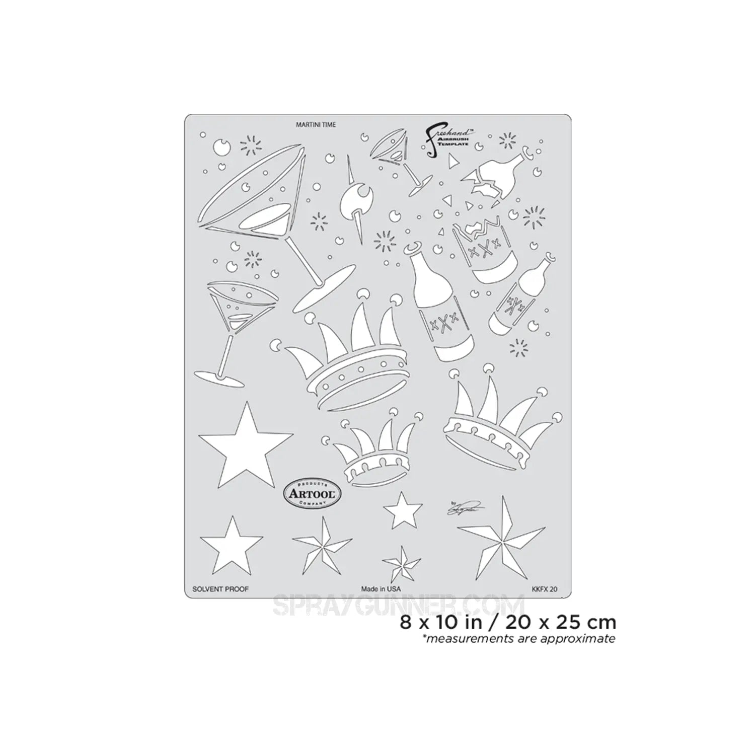 Artool Kustom Kulture Martini Time Freehand Airbrush Template by Craig Fraser Artool
