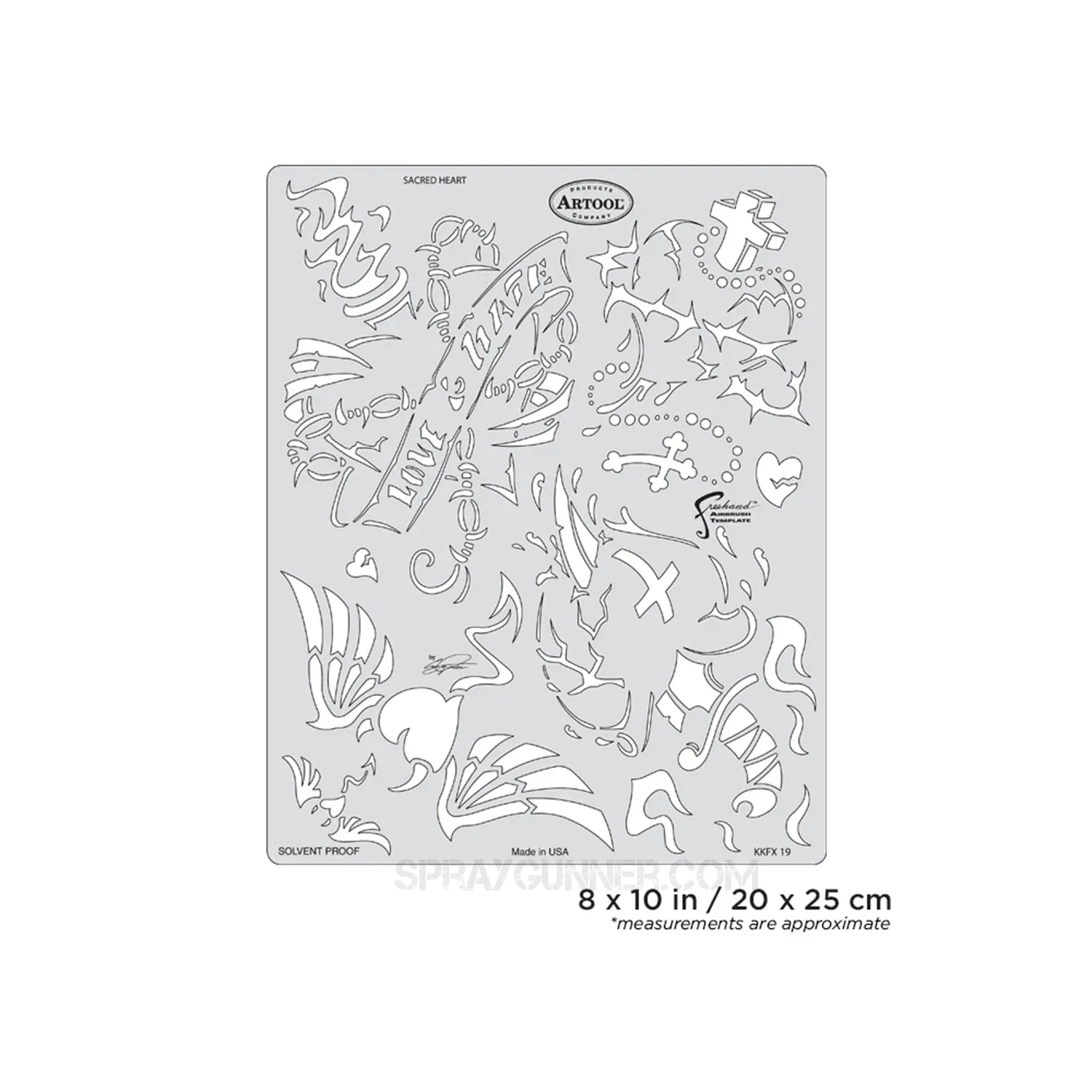 Artool Kustom Kulture Sacred Heart Freehand Airbrush Template by Craig Fraser Artool