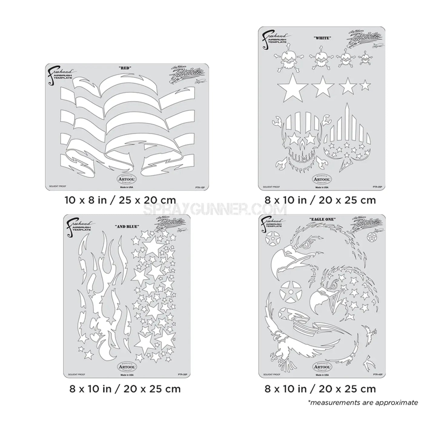 Artool Patriotica Freehand Airbrush Template Set by Craig Fraser Artool