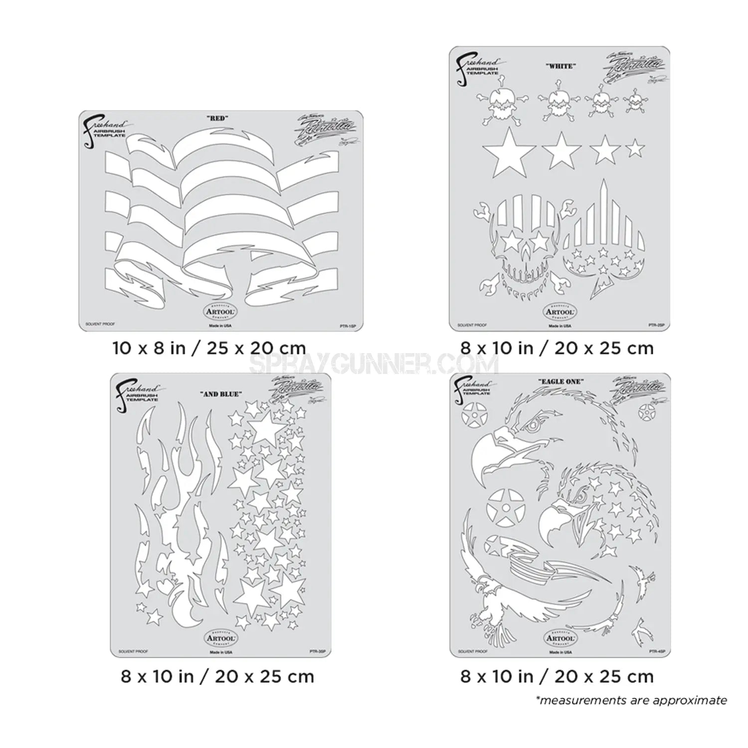 Artool Patriotica Freehand Airbrush Template Set by Craig Fraser Artool