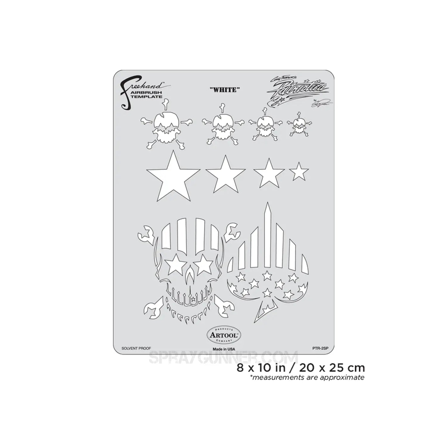 Artool Patriotica White Freehand Airbrush Template by Craig Fraser Artool