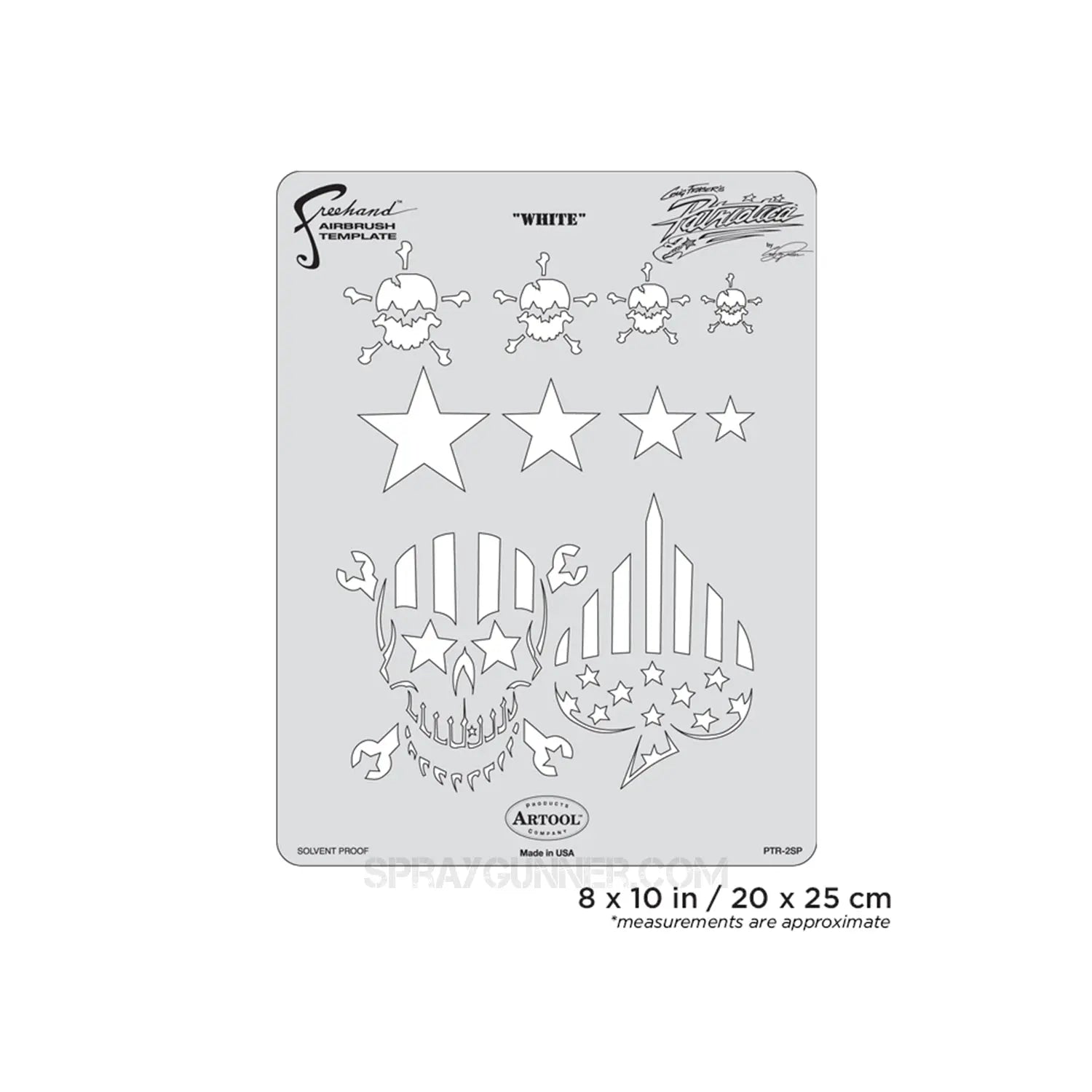 Artool Patriotica White Freehand Airbrush Template by Craig Fraser Artool
